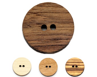 Wooden buttons natural 12-30 mm made of wood Around 25 pieces 2 hole buttons wood DIY crafts Sewing Knitting Sewing Crochet Jewelry making