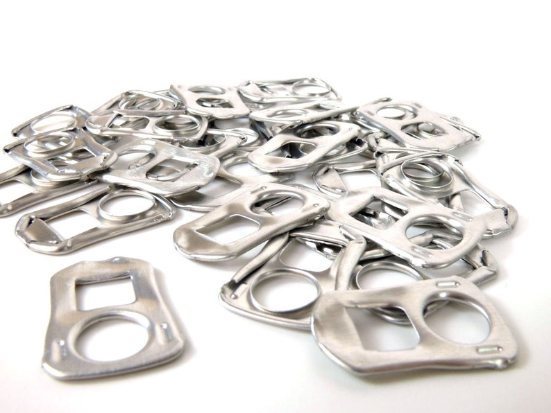 Cans Closure Rings Drag tabs I Recycled can tabs Stay on Tab Metal tab jewelry crafting DIY jewelry making image 2