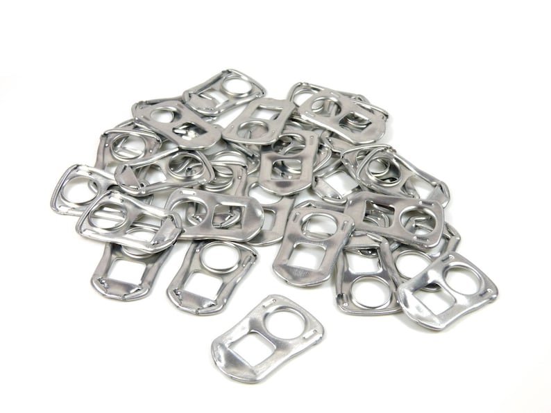 Cans Closure Rings Drag tabs I Recycled can tabs Stay on Tab Metal tab jewelry crafting DIY jewelry making image 1