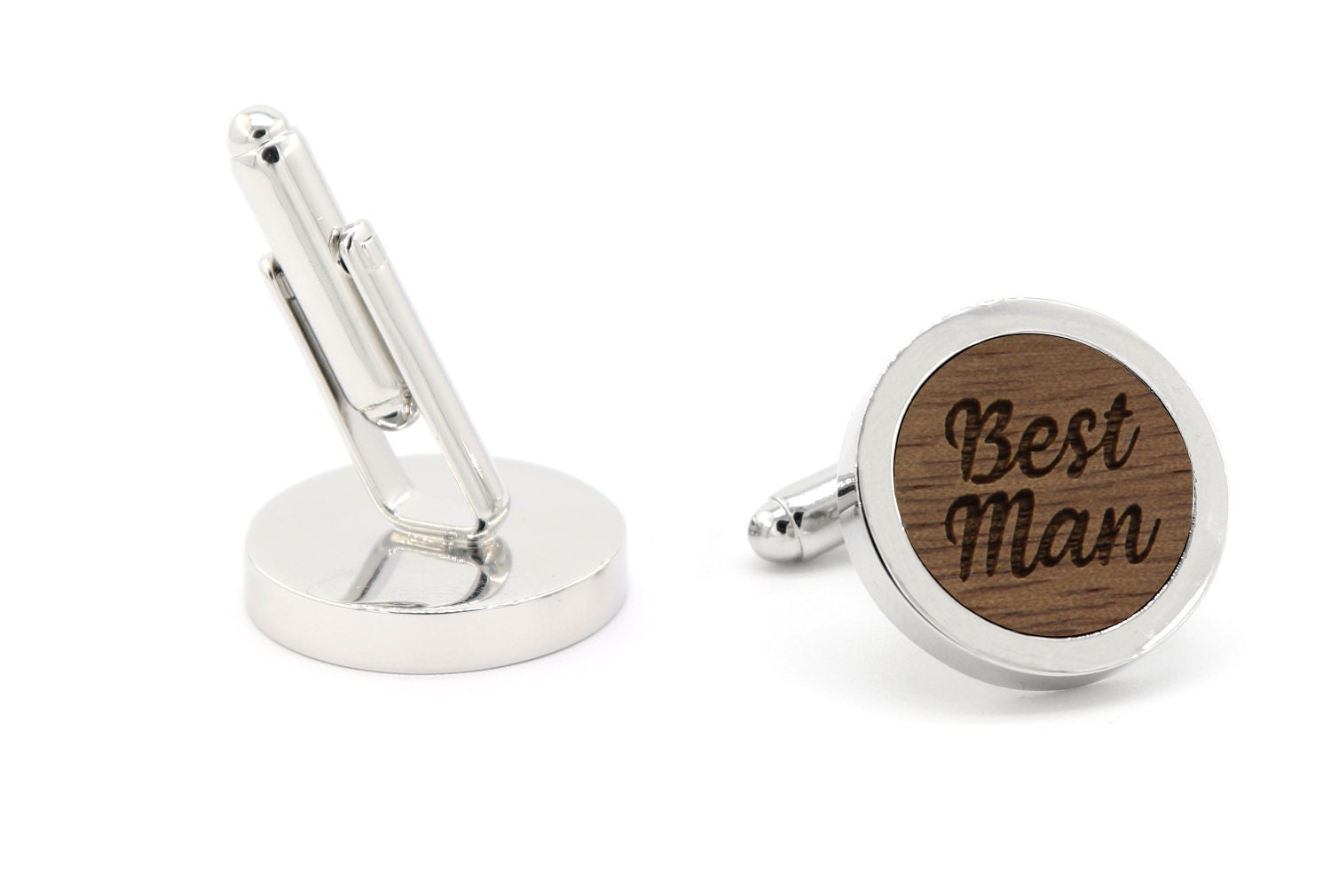 Best Man Manchetknopen voor heren, van natuurlijk hout