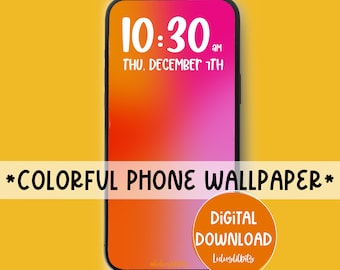 Colorful Gradient Phone Wallpaper | Rainbow Lock Screen (Digital Download)