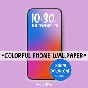 Colorful Gradient Digital Phone Wallpaper | Rainbow Wallpaper | iPhone Wallpaper | Instant Download | Wallpaper | Lock Screen | Home Screen