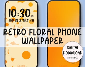 Retro Floral Phone Wallpaper | Lock & Home Screen (Digital Download)