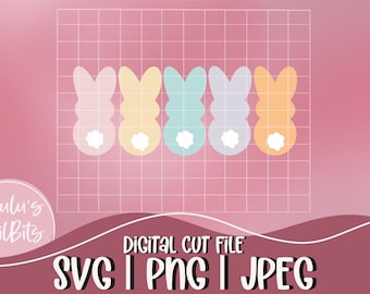 Easter Bunny Peeps SVG | Spring Pattern Cut Files (Digital Download)