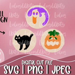 Halloween Cookie SVG | Halloween Ghost, Cat, Pumpkin Cookie SVG | Cut File For Cricut or Silhouette | Halloween Svg | Spooky Season Svg