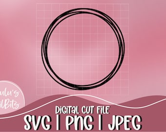 Monograma circular SVG/Archivo recortado dibujado a mano (Descarga digital)