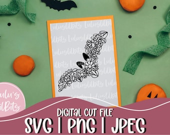 Floral Bat SVG | Halloween Cut File, Cricut Silhouette (Digital Download)