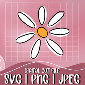 Flower Svg | Retro Flower Svg | Daisy Flower Svg | Daisy Svg | Digital Download | Cut Files For Cricut | Silhouette | Svg | Png