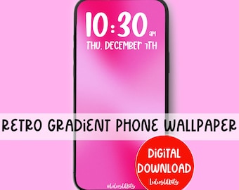 Pink Gradient Phone Wallpaper | Retro Grain Texture (Digital Download)