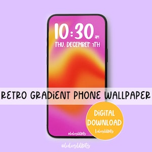 ピンクとオレンジのグラデーションのデジタル携帯電話の壁紙 | 美的壁紙 | iPhoneの壁紙 | デジタルダウンロード | ロック画面 | ホーム画面