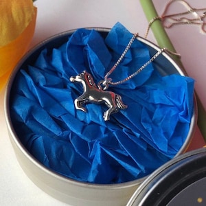 Sterling Silber Pferd Halskette, Tier Anhänger, Hengst Halskette, Pferd Charm Halskette, Pferd Charm, 925 Sterling Silber