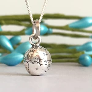 World Globe Necklace, Travel Gift, Earth Necklace, Map of the World Necklace, Graduation Gift, Travel Necklace, Good Luck,