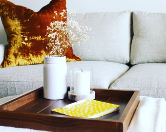 Decorative Handcrafted Ottoman Tray | Walnut
