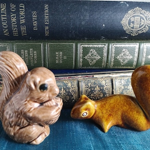Two Porcelain Squirrel Figurines Squirrel Ornaments