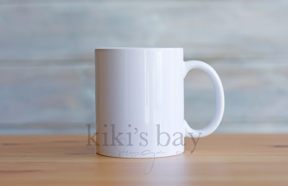 White Mug Mockup Wood Background 11 Oz White Mug Mock Up Etsy