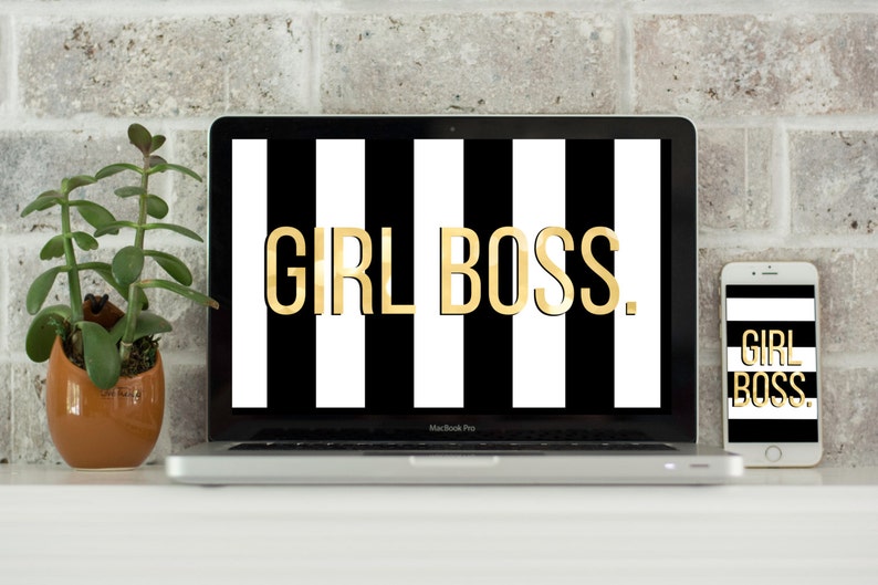 Girl Boss Computer Desktop Wallpaper Laptop Background Etsy