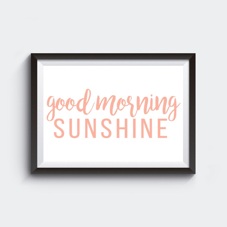 Good Morning Sunshine gallery wall art print digital download image 1