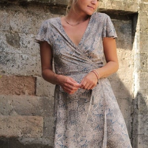 Summer dress flowers boho maxi dress wrap dress long butterfly sleeves nursing dress Ibiza style maternity dress prairie dress