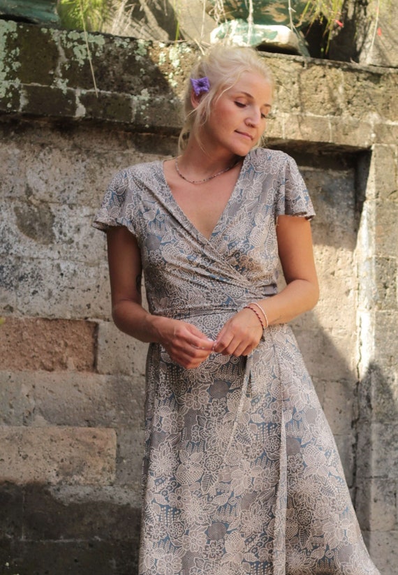 Robe d allaitement boheme ete robe maxi boheme robe portefeuille mode maman robe d ete robe avant et apres grossesse Etsy France