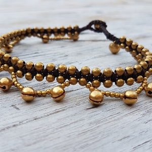 Hippie Macrame Brass Antique gold anklet bohemian Foot Jewelry Anklets for women ankle bracelet boho ankle bracelet tribal bohemian anklet