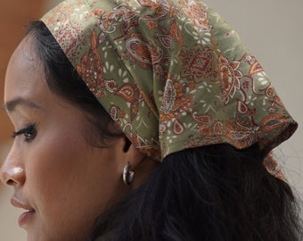 3 Fasce Colorate Bandana Floreale Donna Stile Boho - Triangolare Per Capelli Con 3 Colori, Nero Arancione Viola Accessorio Capelli Stile Boho - Foto 2