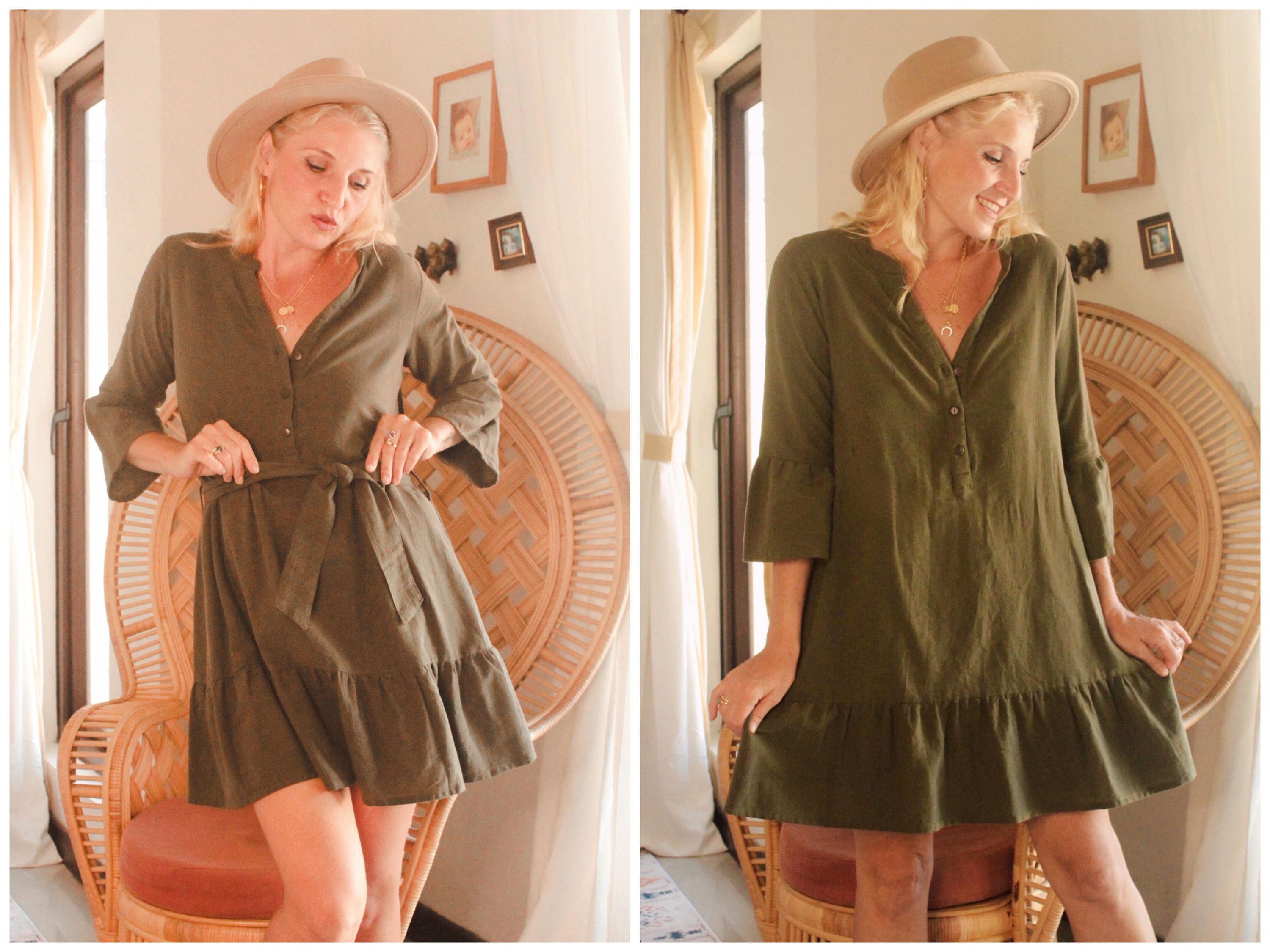 Green linen shirt