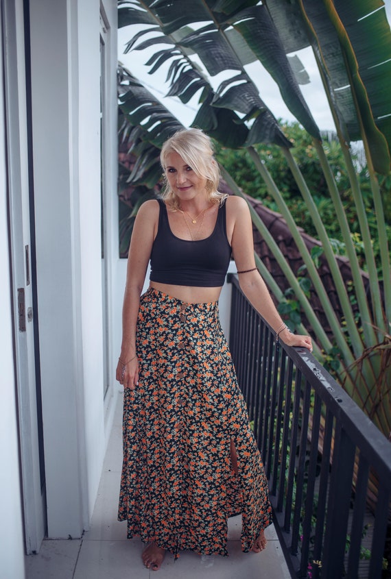 Te Monetair Kwalificatie Hippie Maxi Rok Bloem Patroon. Lange bloemen zomerrok. Boho - Etsy België