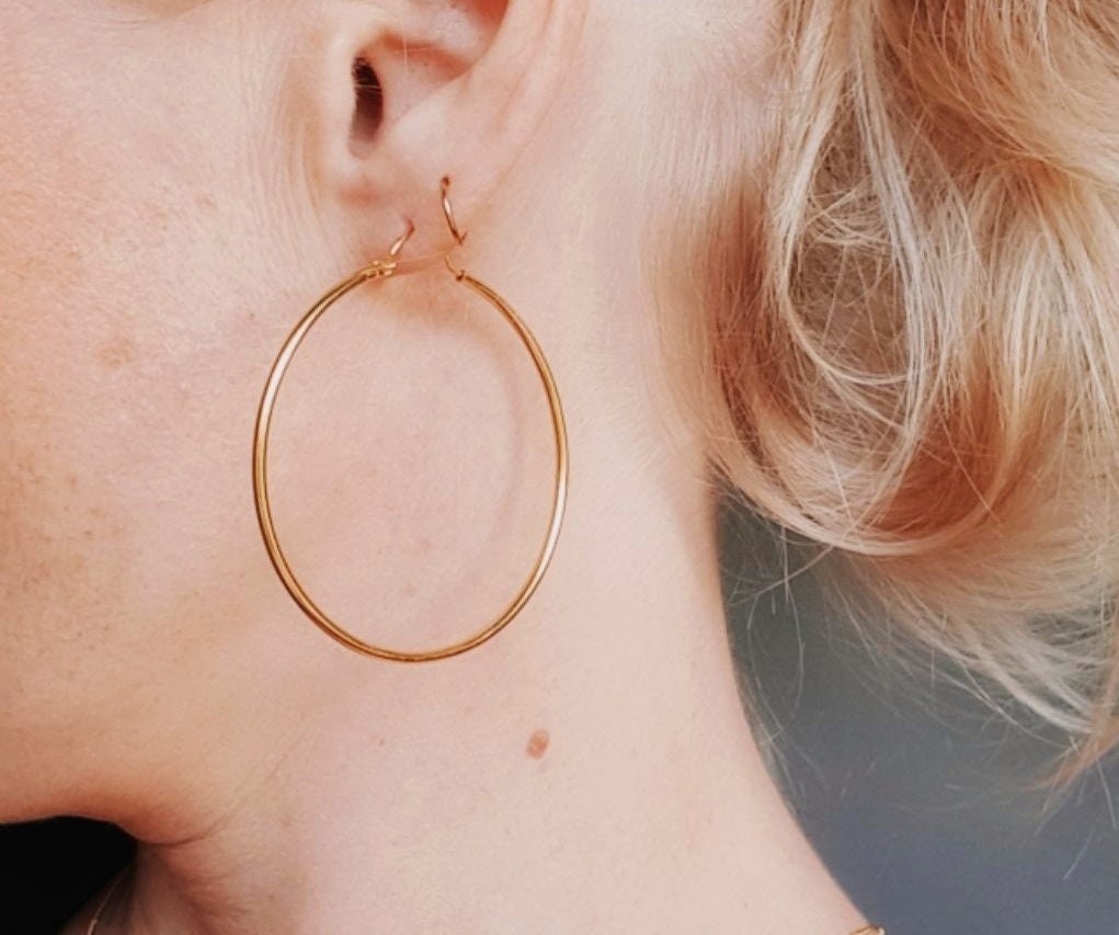 5 Paar Große Creolen Ohrringe - 66mm Retro Hoops Im 80er Style, Nickelfrei