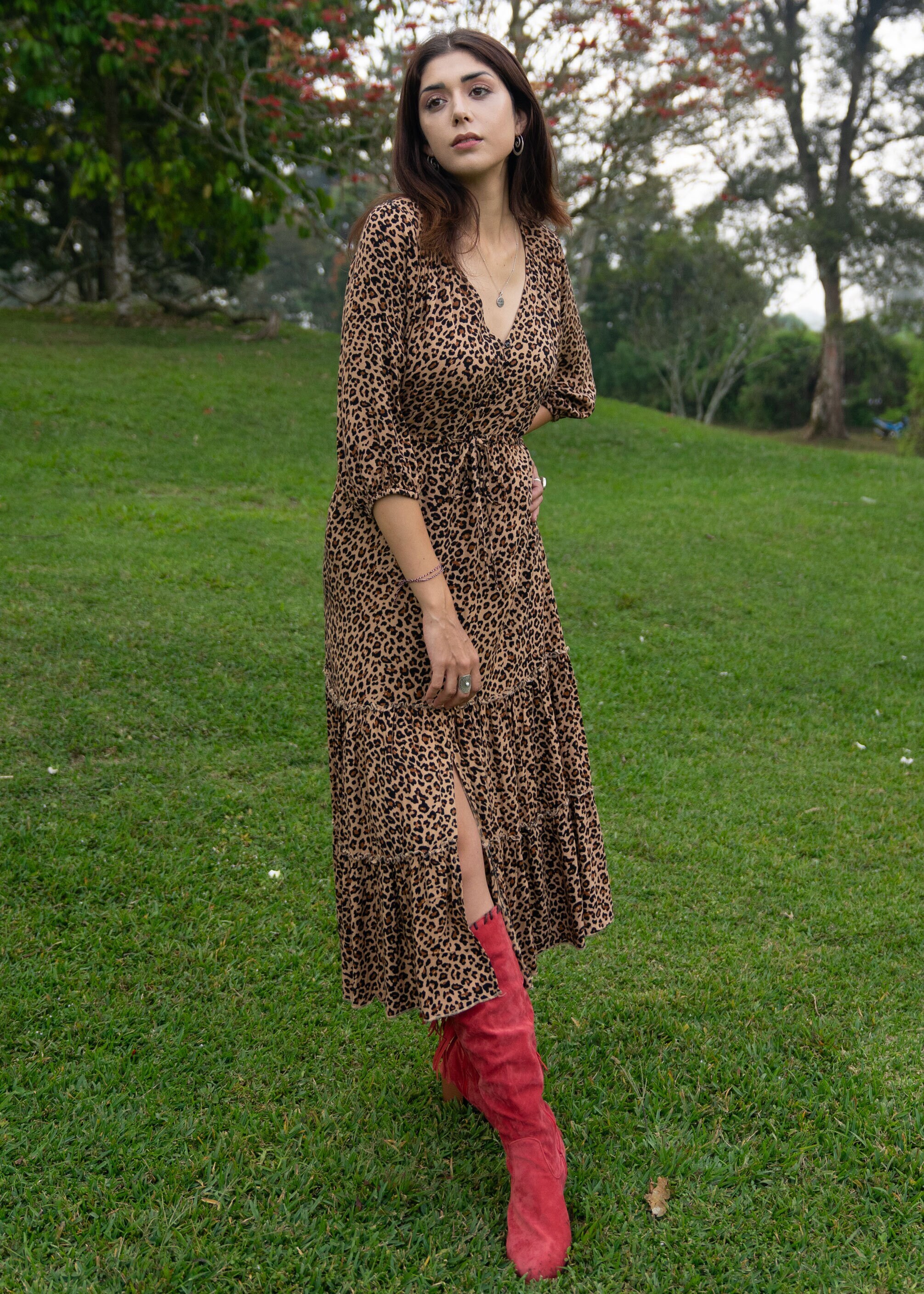 Fitted leopard print dress hot sale