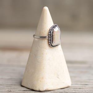 Raw Pearl Sterling Silver Ring, Mother of pearl Boho statement ring, Beach Ring, natural baroque freshwater pearl Ring, Gift for her