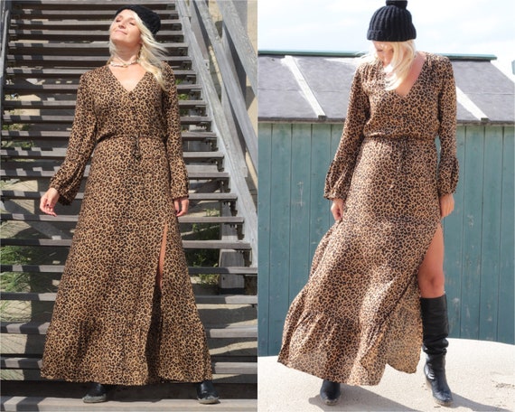 boho animal print dress