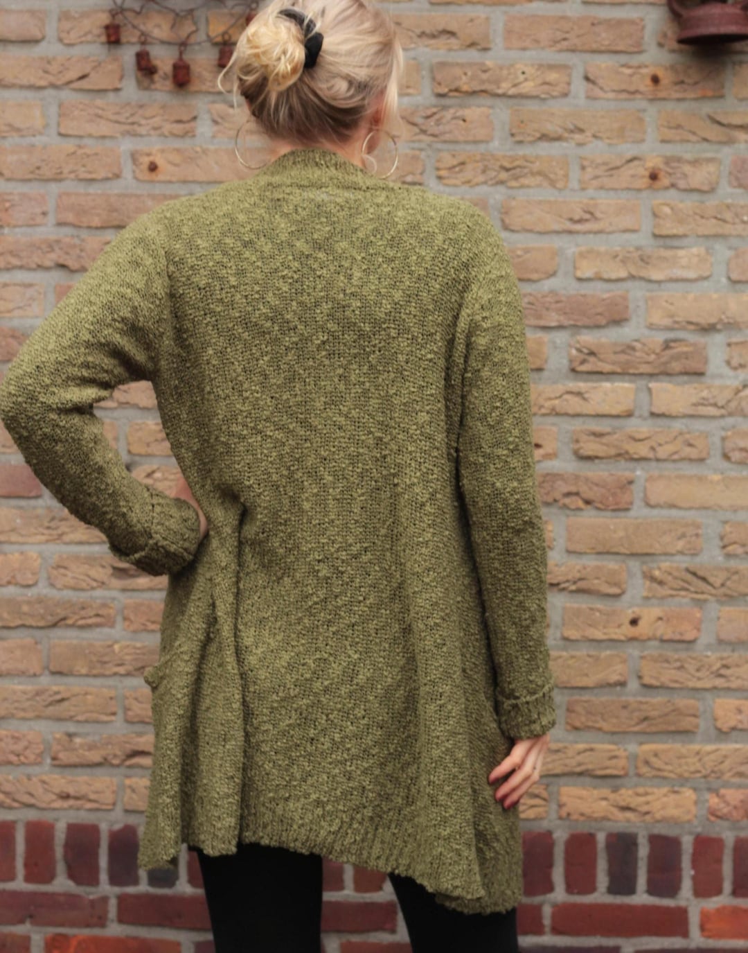 Cardigan In Maglia Grossa Blu, Maglione In Lana Galaxy, Maniche A Palloncino - Italia - Foto 7