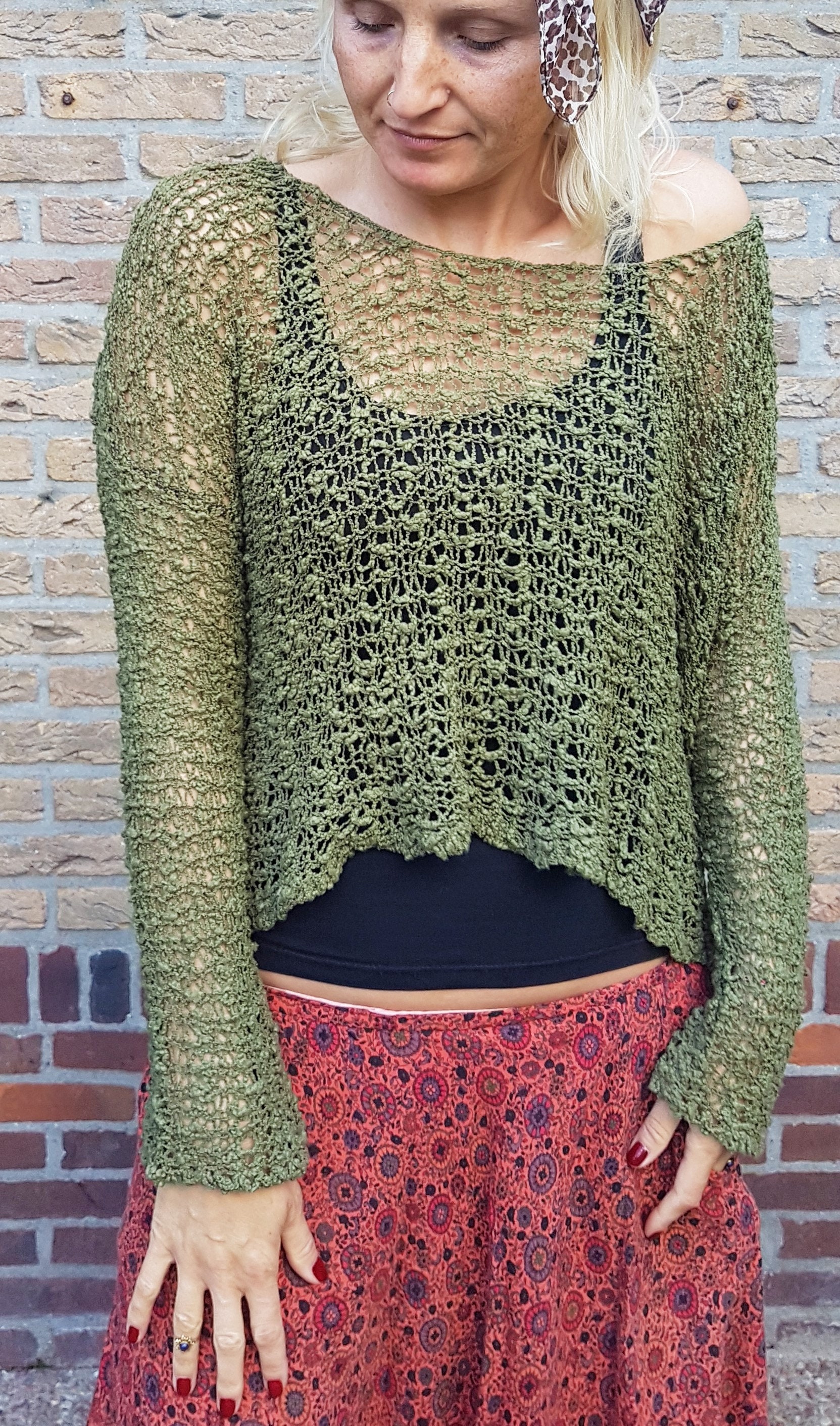 boho crochet sweater