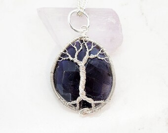 Iolite Tree of Life Pendant