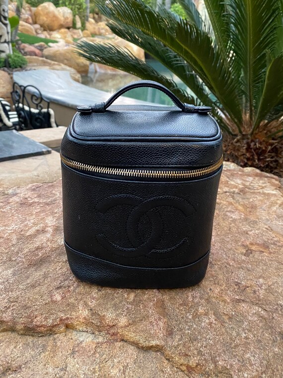 Chanel Black Sports CC Logo Toiletry Pouch Cosmetic Case Make Up