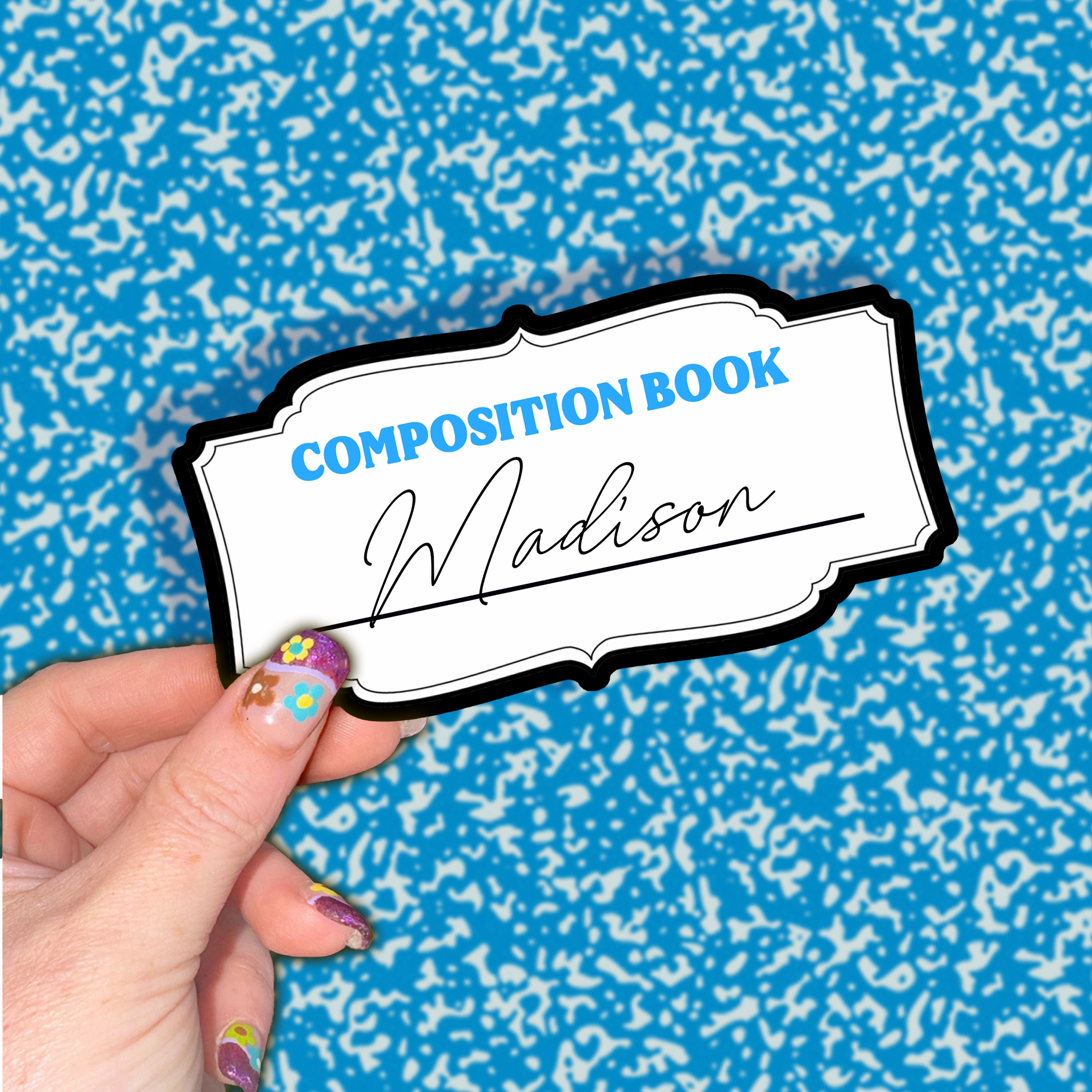 Dynamic Compositions Sticker Custom Composition Sticker - You Choose Color and Personalized Name ...