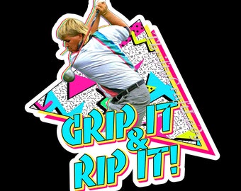Funny Golf Sticker - John Daly Cigarette Swing Decal