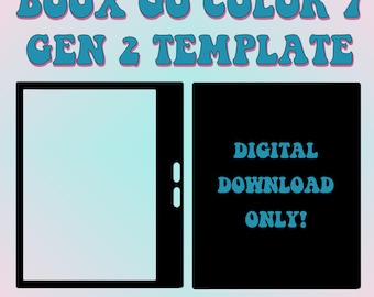 Modelo de adesivo e inserções para Boox Go Color Gen 2 - Inclui arquivos PDF, PNG e SVG para impressão e recorte de adesivos e inserções - Download digital