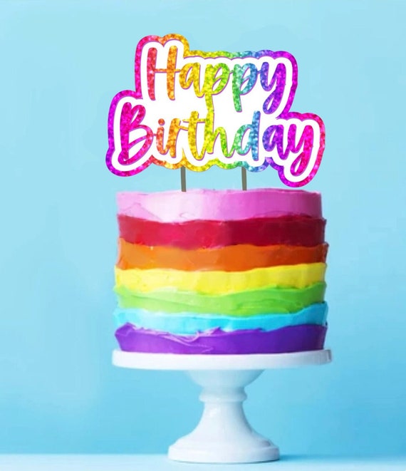 Lisa Frank Themed Cake Topper 