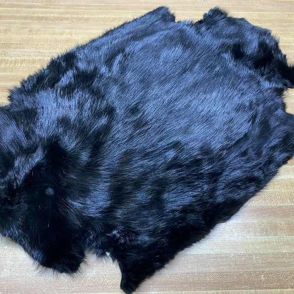 Tanned Beaver Dyed Black Fur Hide