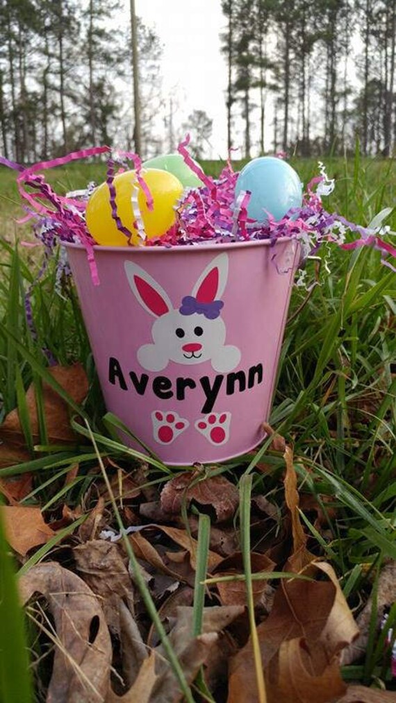 Easter Bucket Metal Pail Metal Bucket Easter Basket Etsy