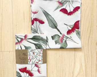 Handkerchief Women's single Hankie, Australian Native Eucalyptus Gum Blossom, Ladies Handkerchief, Australian themed gift All over Natives