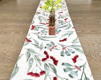 Australian Gum Blossom Table Runner Table centre piece Australiana table linens decoration Australian native flora christmas table runner