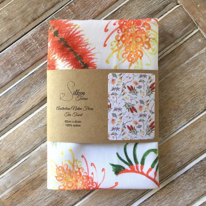 Tea Towel Australian Native Flora Teatowel Dish Cloth 100 Etsy