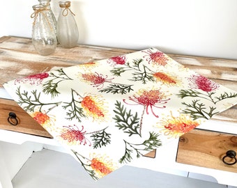 Tea Towel Grevillea Flower Teatowel Kitchen Cloth 100% Cotton Made in Australia Kitchen Towel Handmade