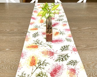 Australian Grevillea Table Runner Table centre piece Australiana table linens decoration Australian native flora christmas table runner