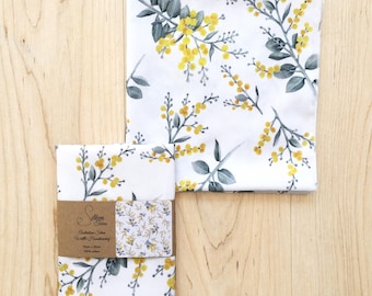 Handkerchief Women's single Hankie Australian Silver Wattle Ladies Handkerchief Australian themed gift