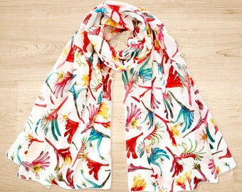 Australian Kangaroo Paw Scarf Native Australian Made Gifts Chiffon Scarf