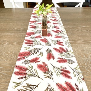 Australian Bottlebrush Table Runner Table centre piece Australiana table linens decoration Australian native flora christmas table runner