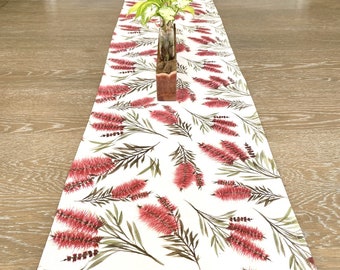 Australian Bottlebrush Table Runner Table centre piece Australiana table linens decoration Australian native flora christmas table runner